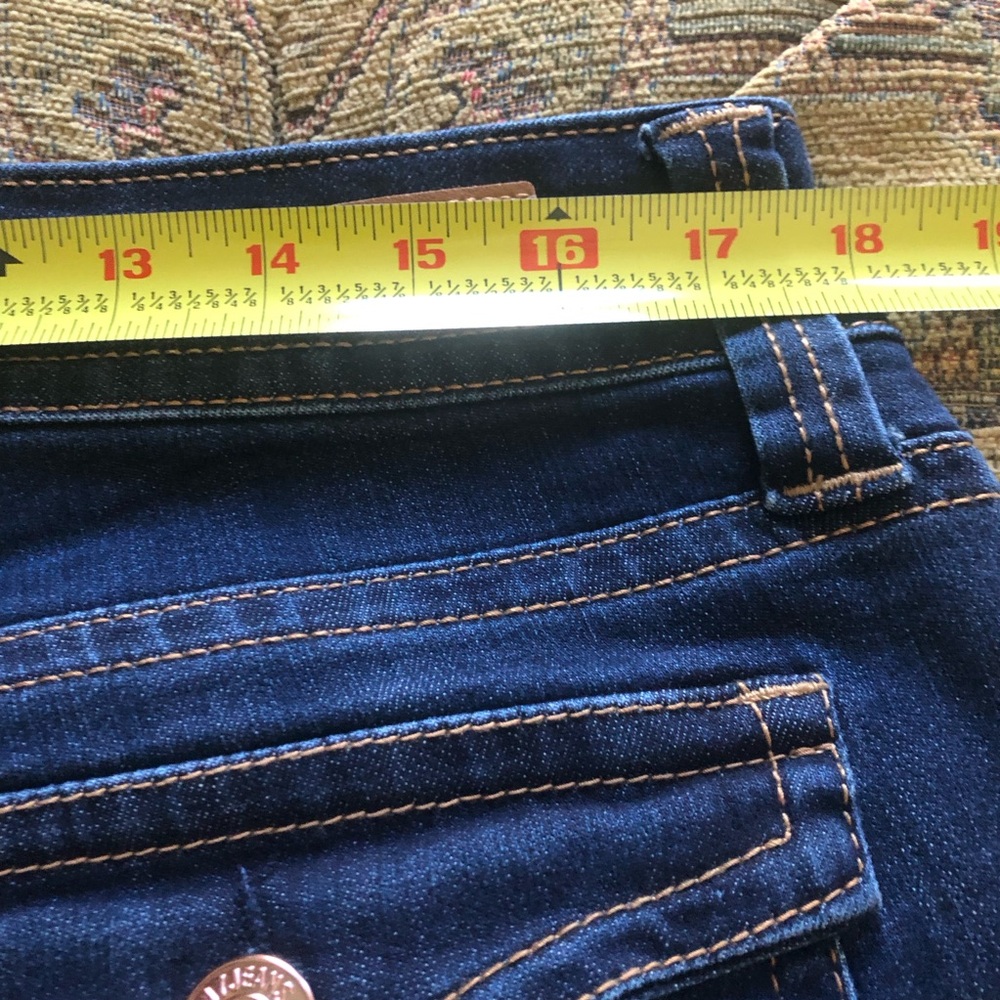 NWT Seven7 Dark Wash Bootcut Jeans Size 14 Mid-rise Starlette Flap Back Pockets - Picture 8 of 9